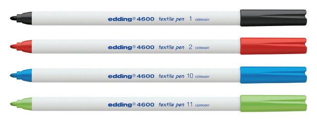 Viltstift edding 4600 textiel rond rood 1mm (per 10 stuks)