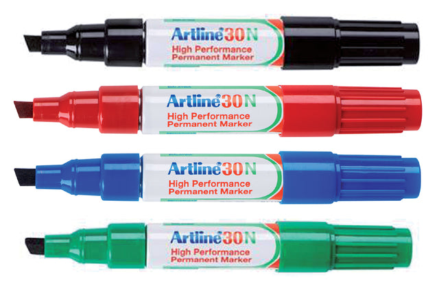 Viltstift Artline 30 schuin 2-5mm zwart (per 12 stuks)