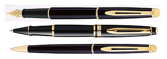 Rollerpen Waterman Expert black lacquer GT fijn