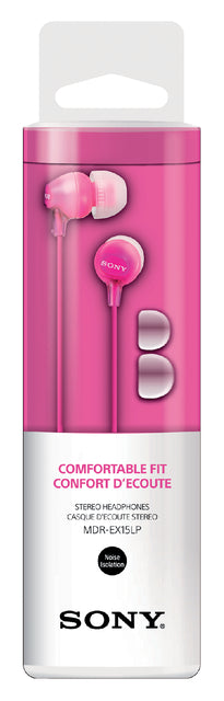 Oortelefoon Sony EX15LP basic roze