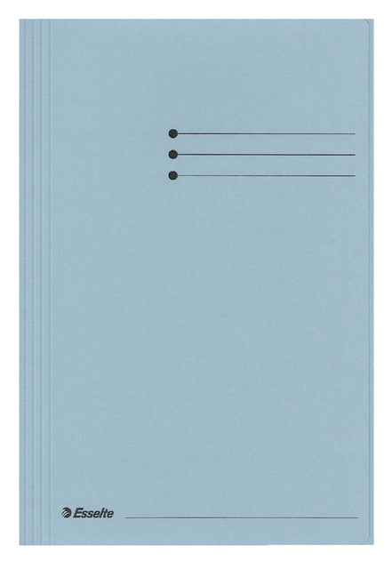 Dossiermap Esselte folio 3 kleppen manilla 275gr blauw (per 50 stuks)