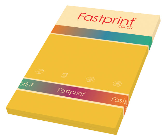 Kopieerpapier Fastprint A4 80gr goudgeel 100vel