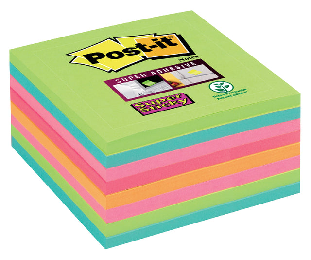 Memoblok 3M Post-it 654 Super Sticky 76x76mm rainbow 360 vel