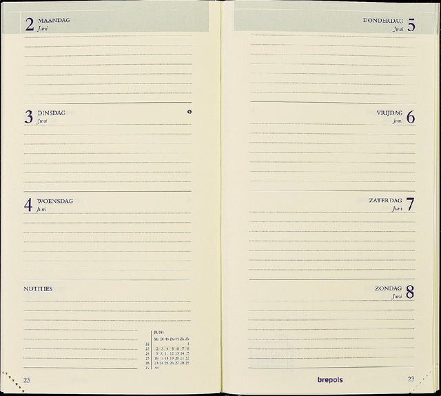 Agenda 2023 Brepols Interplan Lima 7dag/2pagina's zwart