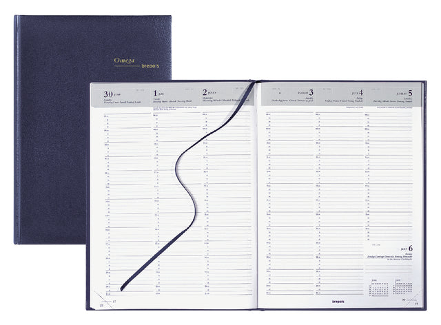 Agenda 2023 Brepols Omega Lima 7dag/2pagina's blauw