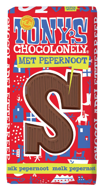 Chocolade Tony's Chocolonely letterreep 180gr pepernoot