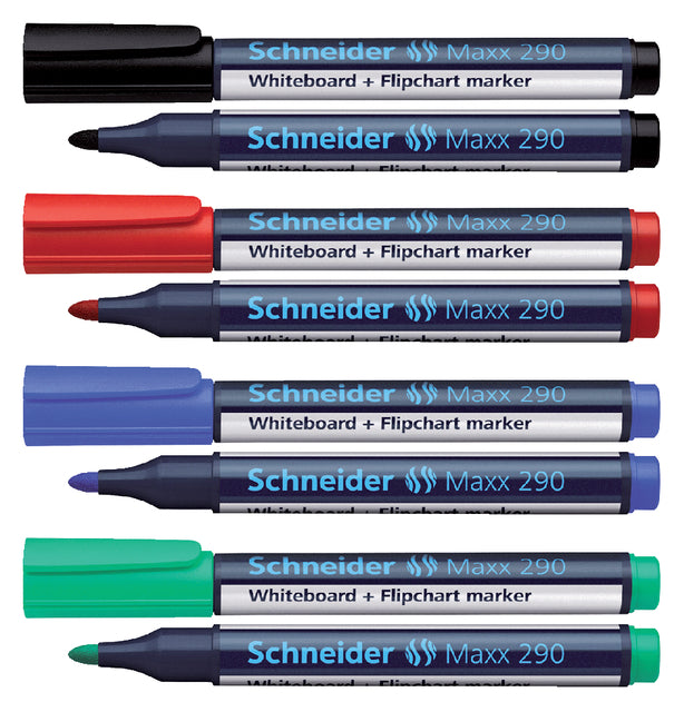 Viltstift Schneider Maxx 290 whiteboard rond zwart 2-3mm