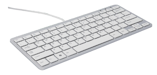 Ergonomisch toetsenbord R-Go Tools Compact Azerty zilver-wit
