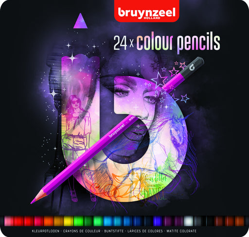Kleurpotloden Bruynzeel Teens 24stuks roze blik assorti