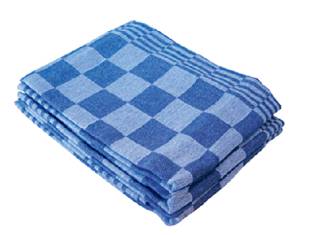 Theedoek katoen blauw/wit 65x65cm 6 stuks