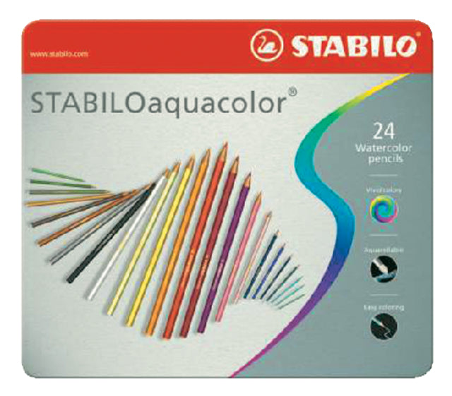 Kleurpotloden STABILO aquacolor 1624 blik à 24 kleuren
