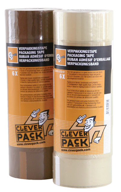 Verpakkingstape CleverPack 48mmx66m bruin PP