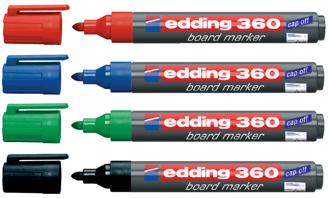 Viltstift edding 360 whiteboard rond zwart 3mm (per 10 stuks)