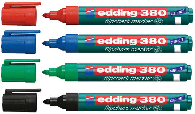 Viltstift edding 380 flipover rond zwart 1.5-3mm (per 10 stuks)