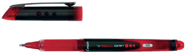 Rollerpen PILOT V-Ball grip VB10 rood 0.6mm (per 12 stuks)