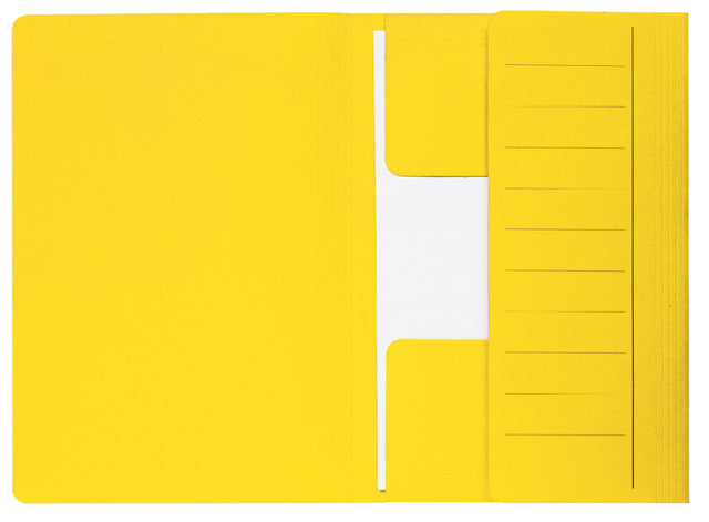 Dossiermap Secolor Mammoet folio 3 kleppen 270gr geel (per 10 stuks)