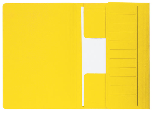 Dossiermap Secolor Mammoet folio 3 kleppen 270gr geel (per 50 stuks)