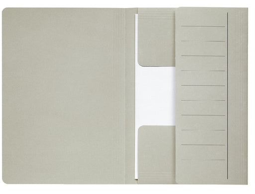Dossiermap Secolor Mammoet folio 3 kleppen 270gr grijs (per 50 stuks)