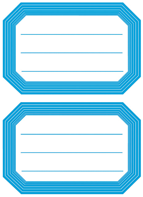 Etiket HERMA 5714 82x55mm schrift blauwe rand 12stuks