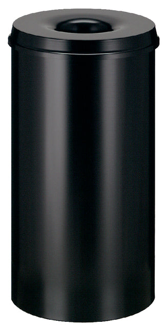 Papierbak met vlamdover Vepabins 50liter 33.5cm zwart