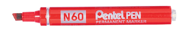 Viltstift Pentel N60 schuin rood 1.2-6mm (per 12 stuks)