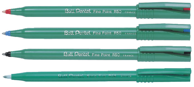 Rollerpen Pentel R50 blauw 0.4mm (per 12 stuks)