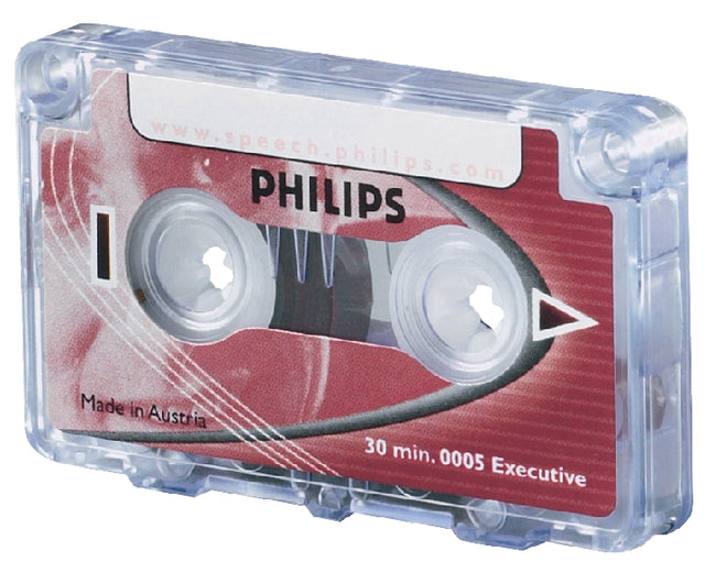 Cassette dicteer Philips LFH 0005 2x15min met clip (per 10 stuks)