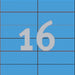 Etiket Avery Zweckform 3453 105x37mm blauw 1600stuks