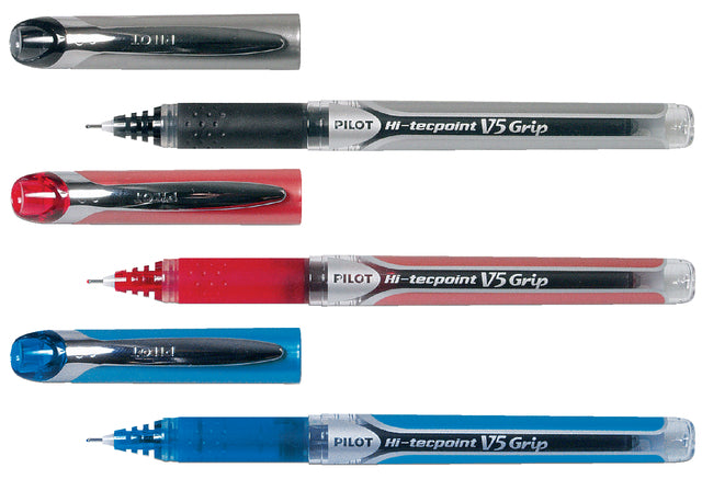 Rollerpen PILOT Hi-Tecpoint grip V5 0.3 rood (per 12 stuks)