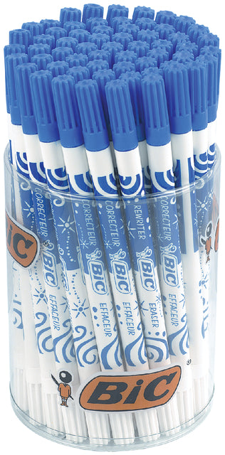 Inktwisser Bic blauw (per 60 stuks)