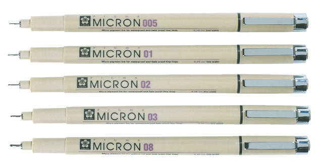 Fineliner Sakura pigma micron zwart 0.2mm (per 12 stuks)