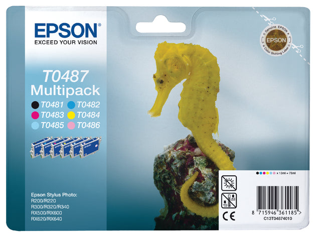 Inktcartridge Epson T0487 zwart + 5 kleuren