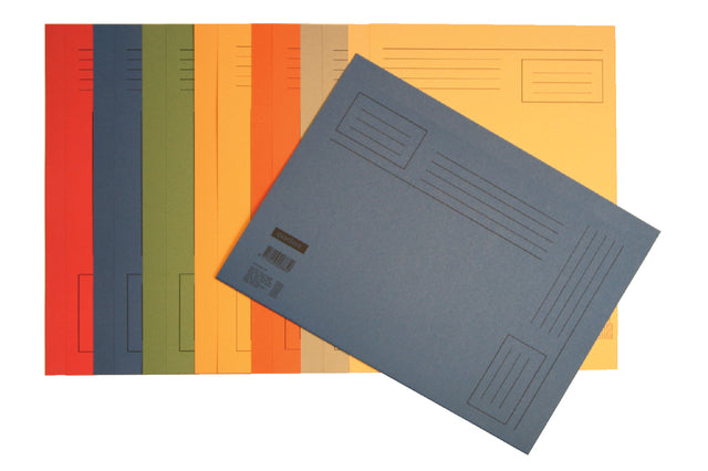 Vouwmap Quantore Folio ongelijke zijde 230gr oranje (per 10 stuks)