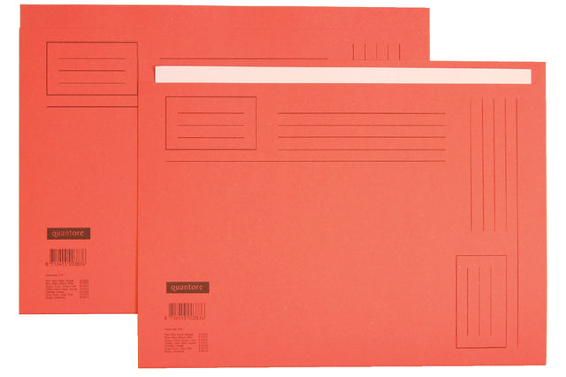 Vouwmap Quantore A4 ongelijke zijde 230gr rood (per 10 stuks)