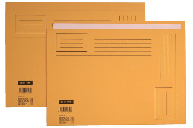 Vouwmap Quantore Folio ongelijke zijde 230gr geel (per 10 stuks)