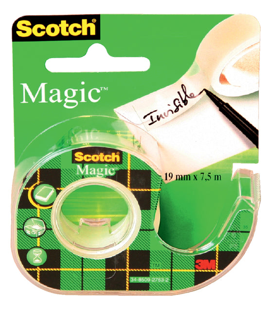 Plakband Scotch Magic 810 12mmx10m onzichtbaar  + afroller