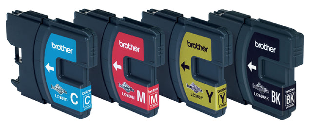 Inktcartridge Brother LC-980VALBP zwart + 3 kleuren