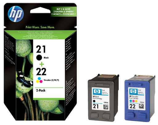 Inktcartridge HP SD367AE 21 + 22 zwart + kleur
