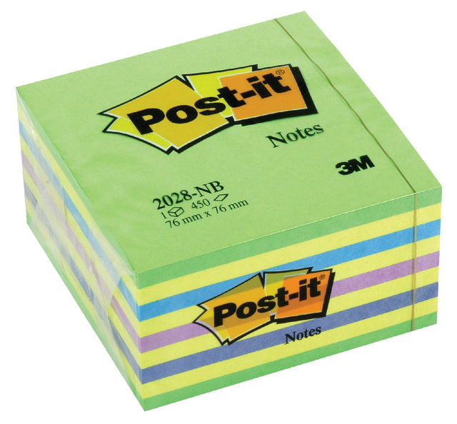 Memoblok 3M Post-it 2028 76x76mm kubus neon groen