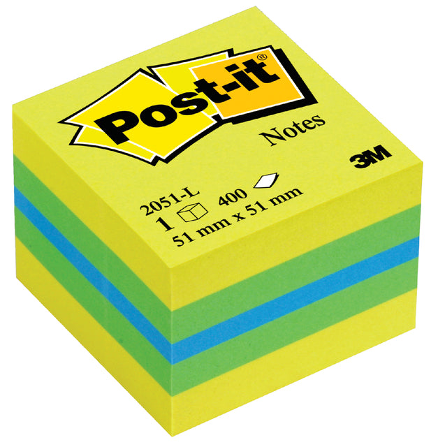 Memoblok 3M Post-it 2051 51x51mm kubus lemon