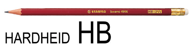 Potlood STABILO grafiet Swano 4906 HB met gumtip (per 12 stuks)