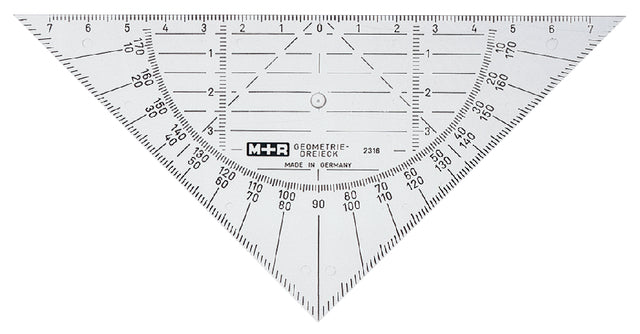 Geodriehoek M+R 2316 160mm transparant