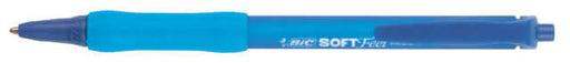 Balpen Bic Soft Feel Clic Grip blauw medium blister à 15st