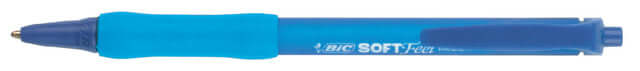 Balpen Bic Soft Feel Clic Grip blauw medium (per 12 stuks)