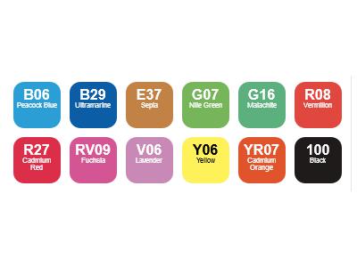 Copic Marker Bright Set (12)