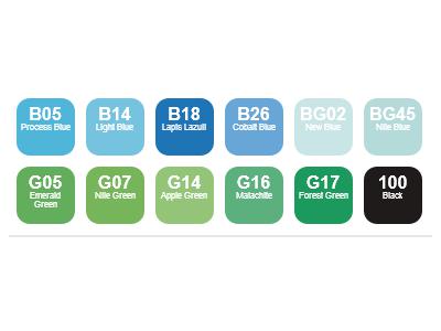 Copic Marker Environmental Set (12)